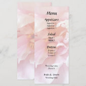 Close-up van bleke roze pioenrozen menu (Voorkant / Achterkant)
