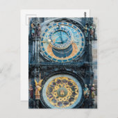 Close-up van de astronomische klok van Praag Briefkaart (Voorkant / Achterkant)