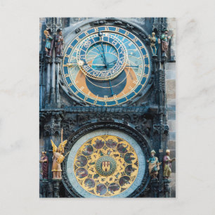 Close-up van de astronomische klok van Praag Briefkaart