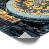 Close-up van de astronomische klok van Praag Poster (Hoek)