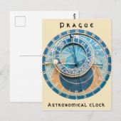 Close-up van de astronomische klok van Praag, Tsje Briefkaart (Voorkant / Achterkant)
