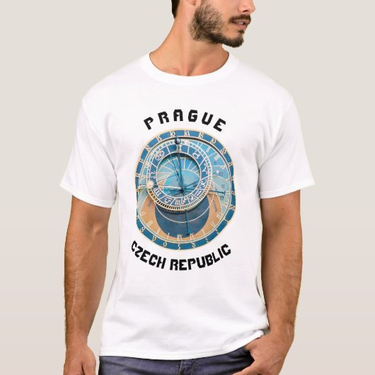 Close-up van de astronomische klok van Praag, Tsje T-shirt (Voorkant)