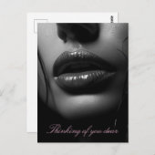 Close-up van de gescheiden lippen van een vrouw B& Briefkaart (Voorkant / Achterkant)