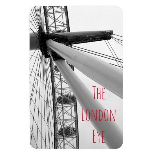 Close-up van de London Eye in zwart-wit Magneet (Verticaal)