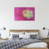 Close-up van de meeldraden van de hibiscusbloem, H Canvas Afdruk (Insitu (Slaapkamer))