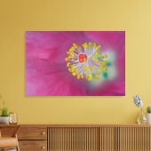 Close-up van de meeldraden van de hibiscusbloem, H Canvas Afdruk (Insitu (Woonkamer))