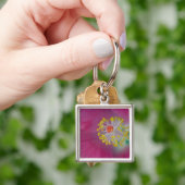 Close-up van de meeldraden van de hibiscusbloem, H Sleutelhanger (Hand)