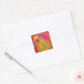 Close-up van de onderkant van tulp bloem, vierkante sticker (Envelop)