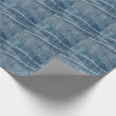 Close-up van denim doek. cadeaupapier (Hoek)