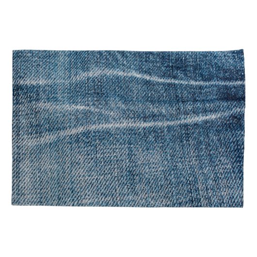 Close-up van denim doek. kussensloop (Achterkant)