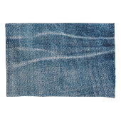 Close-up van denim doek. kussensloop (Voorkant)