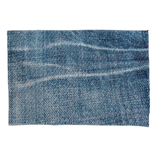 Close-up van denim doek. kussensloop (Voorkant)
