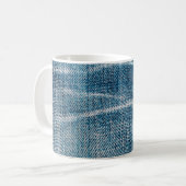 close-up van denimdoek koffiemok (Voorkant links)