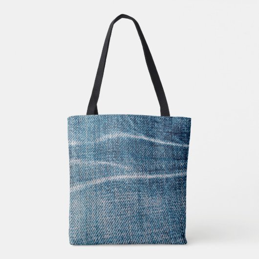 close-up van denimdoek tote bag (Achterkant)