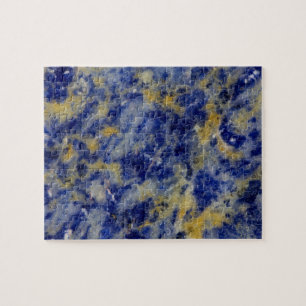 Close-up van een blauwe sodaliet legpuzzel