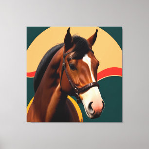 Close-up van een elegante paard canvas afdruk