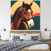 Close-up van een elegante paard canvas afdruk (Insitu (Slaapkamer))