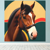Close-up van een elegante paard canvas afdruk (Insitu (Houten vloer))