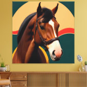 Close-up van een elegante paard canvas afdruk (Insitu (Woonkamer))