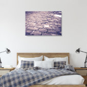 Close-up van een kasseienstraat canvas afdruk (Insitu (Slaapkamer))