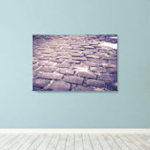 Close-up van een kasseienstraat canvas afdruk (Insitu (Houten vloer))