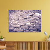 Close-up van een kasseienstraat canvas afdruk (Insitu (Woonkamer))