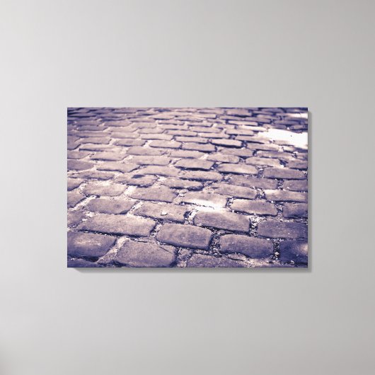 Close-up van een kasseienstraat canvas afdruk (Voorkant)