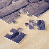 Close-up van een kasseienstraat legpuzzel (Zijkant)