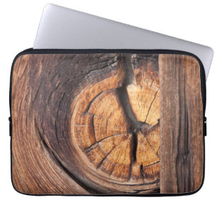 Close-up van een knoop in hout, Californië Laptop Sleeve