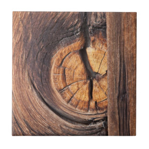 Close-up van een knoop in hout, Californië Tegeltje