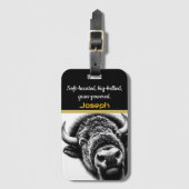 Close-up van een majestueuze buffel bagagelabel (Voorkant (verticaal))