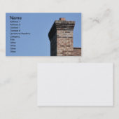 Close-up van een moderne bakstenen schoorsteen visitekaartje (Voorkant / Achterkant)