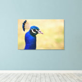 Close-up van een pauw 3 canvas afdruk (Insitu (Houten vloer))