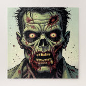 Close-up van een Pop Art Zombie Halloween Legpuzzel (Verticaal)