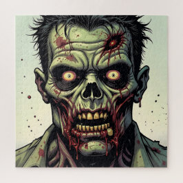 Close-up van een Pop Art Zombie Halloween Legpuzzel