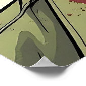 Close-up van een Pop Art Zombie Halloween Poster (Hoek)