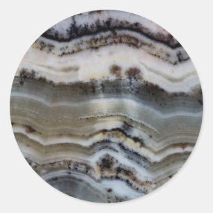 Close-up van een Silver Lace Onyx Ronde Sticker