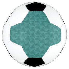 Close-up van een voetbal met een geometrisch patro