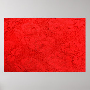 Close-up van fijne elegante rode kanttextuur met n poster