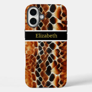 Close-up van giftige slangenhuidpatronen iPhone 16 plus hoesje