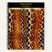 Close-up van giftige slangenhuidpatronen notitieboek (Voorkant)