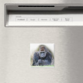 Close-up van gorilla liggend op gras magneet (Insitu (Vaatwasser))