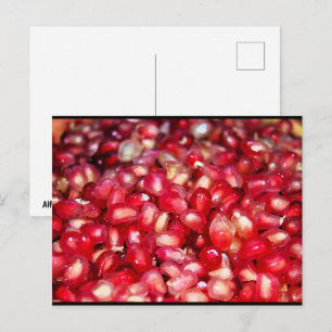Close-up van granaatappelpitten briefkaart