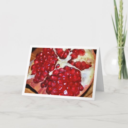 Close-up van granaatappelpitten kaart (Voorkant)