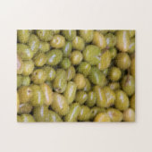 Close-up van groene olijven legpuzzel (Horizontaal)