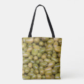 Close-up van groene olijven tote bag (Achterkant)