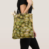 Close-up van groene olijven tote bag (Dichtbij)