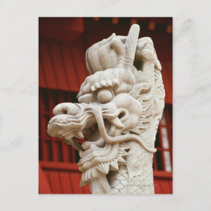 Close-up van het beeld van een draak, Shuri Briefkaart