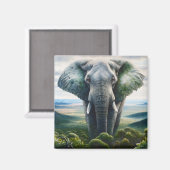 Close-up van het gezicht van de olifant, slagtande magneet (Voorkant / Achterkant)