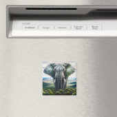 Close-up van het gezicht van de olifant, slagtande magneet (Insitu (Vaatwasser))